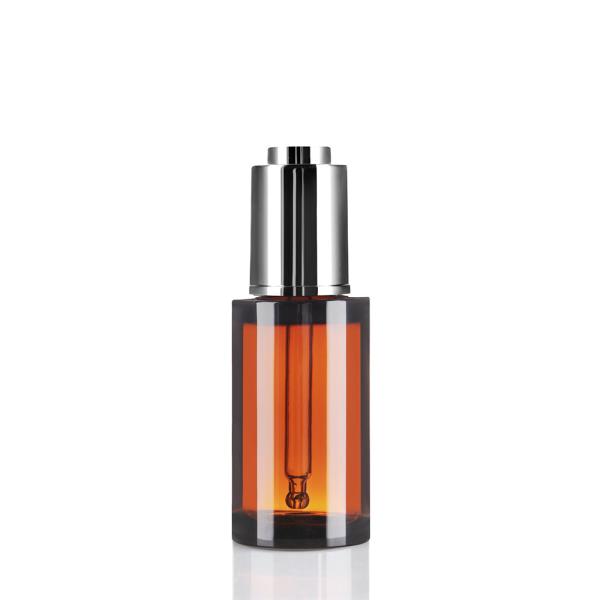 o cosmético 30ml engarrafa a parede pesada Amber Plastic Bottles With Dropper