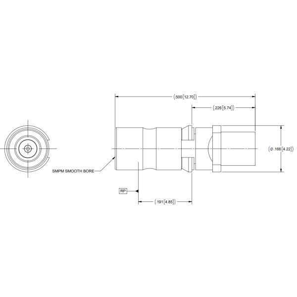 Штепсельная вилка ST коаксилового разъема SMPM Amphenol 3211-60350 RF по своему типу