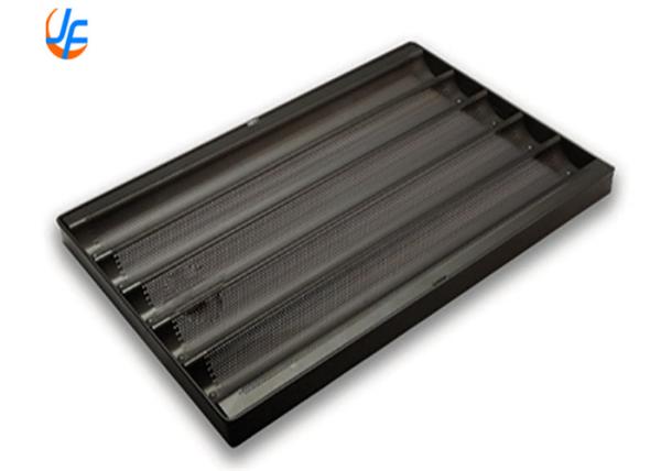 RK Bakeware China Foodservice 5 Rows Aluminum Nonstick Perforated Baguette Tray
