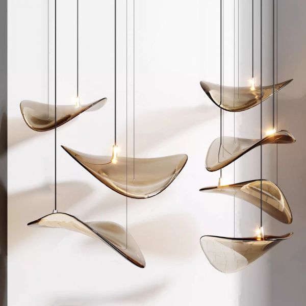 Hotel Lobby Glass Chandelier Creates Villa Living Room Dining Room Pendant Light Chandeliers