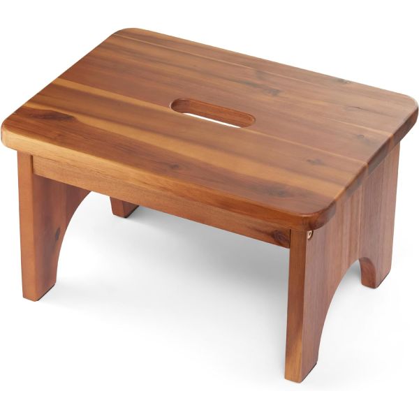 202405 Heavy Duty Portable Wooden Step Stool Nonslip and Convenient for Adults