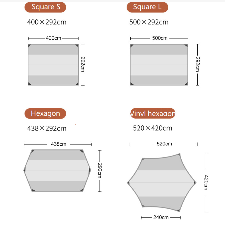 Velarium шатров Оксфорда 210D водоустойчивый располагаясь лагерем на открытом воздухе предохранение от Солнца