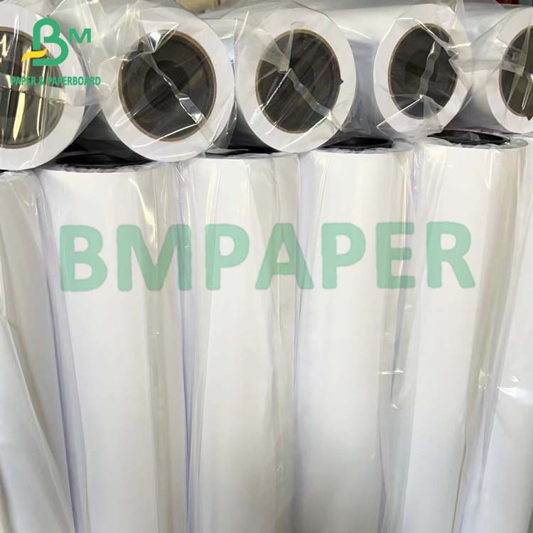Matte Finish 24lb 36lb Coated Bond Paper Rolls For Wide Format Color Inkjet Printers 2' ядро 24' x 150' ярко белый покрытый бумажный рулон 24lb для цветной печати плакатов