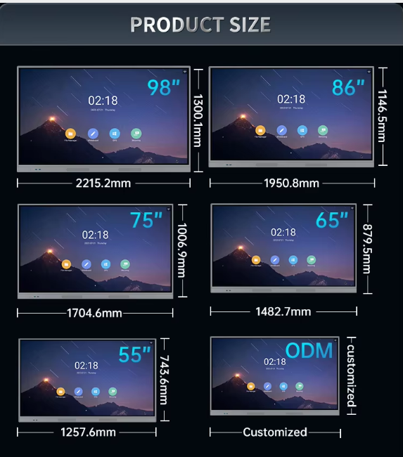 Smart Interactive LED Touch Screen Tablet Elevator-Suitable Electronic Whiteboard for Multimedia Teaching and Conference