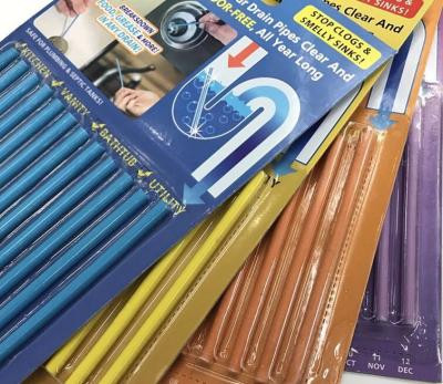 12pcs/bag Sani Pipeline Kitchen Toilet Bathtub Decontamination Rod Sticks Sewer Cleaning and Deodorizer Unscented