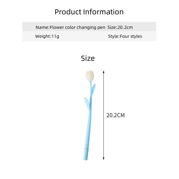 0.5mm Creative Silicon Gift Gel Pen Sun Color Changing Tulip Shape Neutral Pen