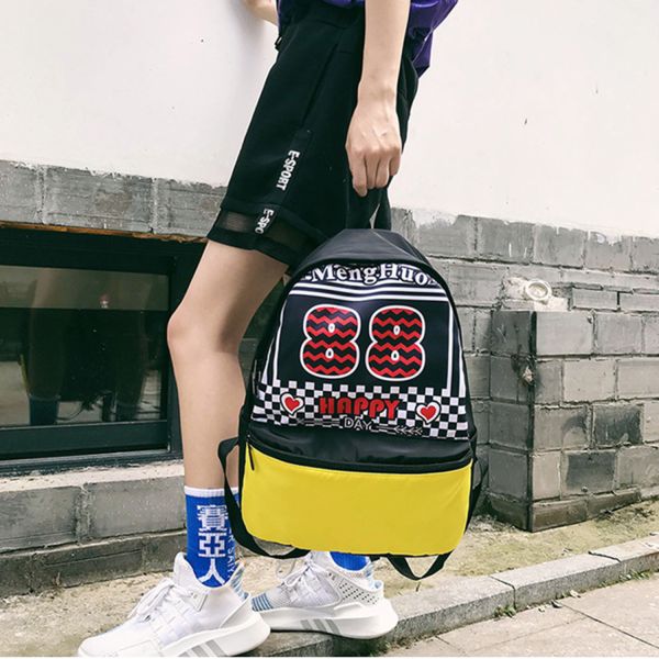 New nylon letter printed backpack fashion trend in summer in Europe and America