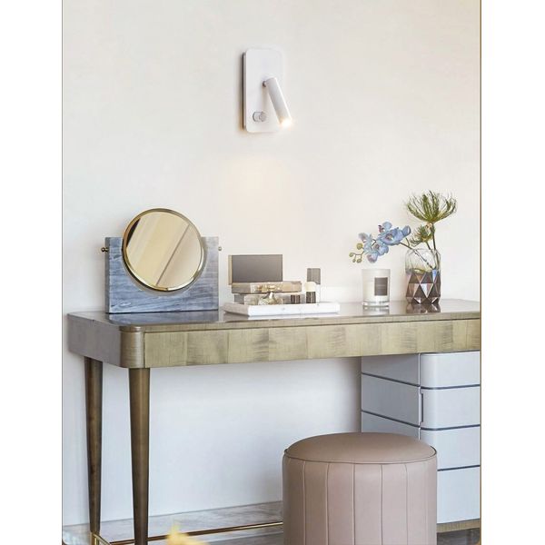 LED Wall Lamp With Dimming Switch 3W Bedside wall lamp Bedroom Reading Wall Sconce Light For book room Hotel Apartment