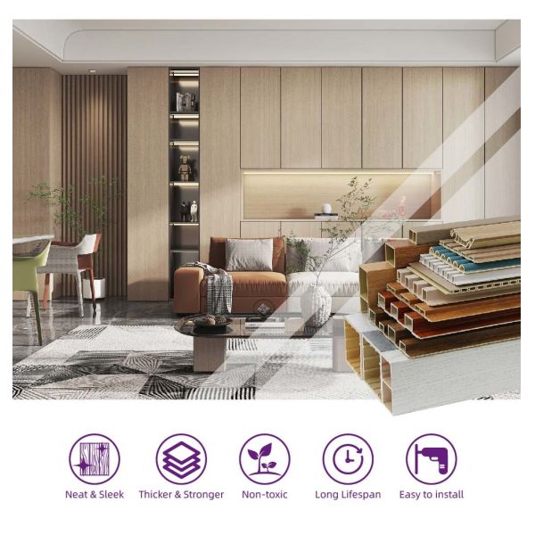 20 Percent Calcium Carbonate Interior Wall Paneling Recyclable 610*9mm