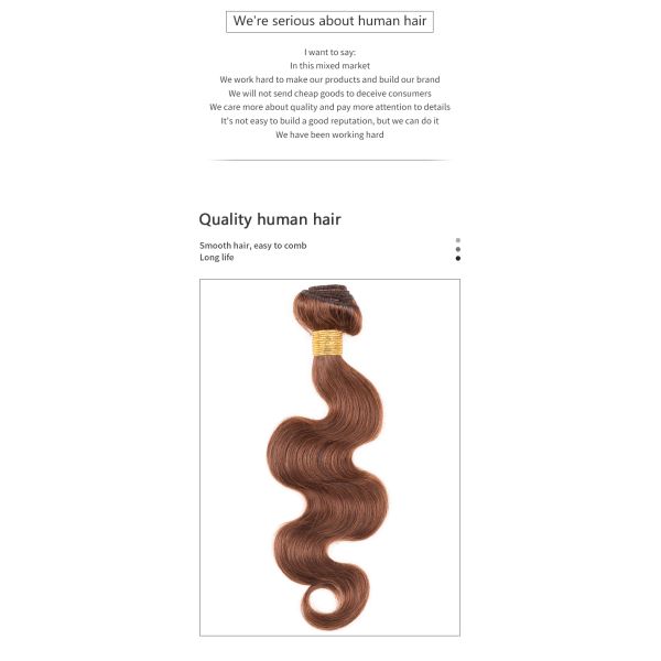 Soft 4# Body 800 24inch Colored Human Hair Bundles 60.96cm no knots