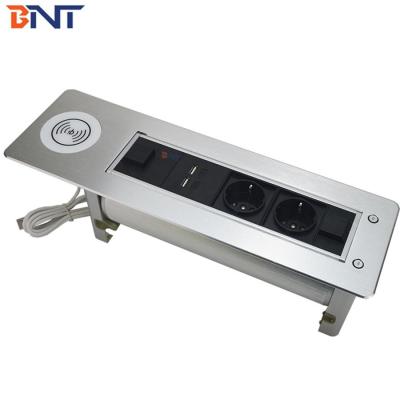 BNT Latest model power changeable motorized revole desk power data outlet aluminum alloy built in worktop