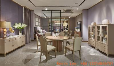 Villa house furniture by Nice wood dining table 6 people Leather chairs in Light luxury design interior house furniture