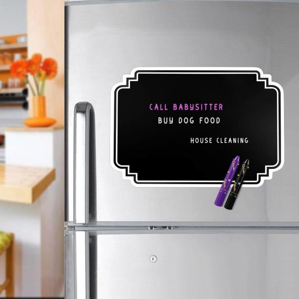 Black Reusable Calendar Planner Dry Erase Sticky Board 17x13 Inch For Glass Ceramic Tile Wall