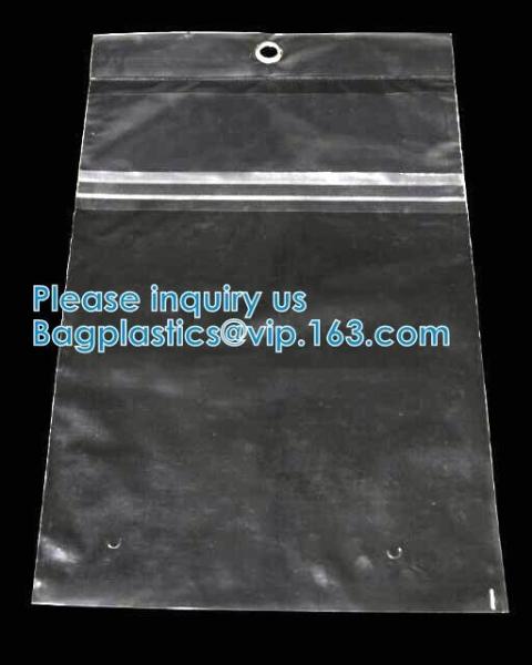 Hanging Hole Resealable apperal Packaging Bags For Clothes, Zipper Plastic Bags For Clothes, Hanger Hook