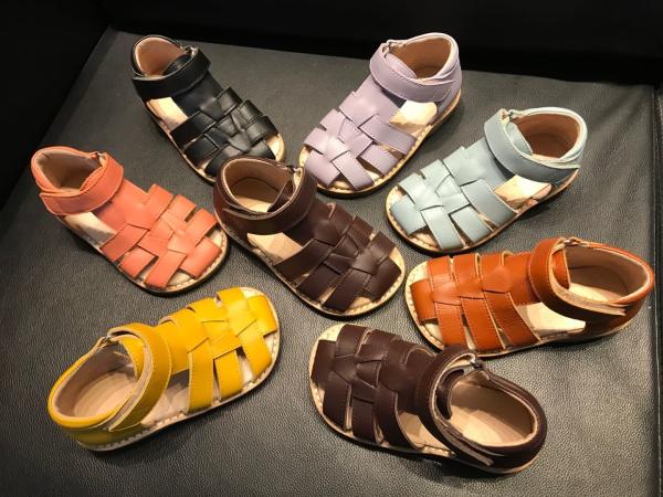 Nubuck Cow Leather Cross Stitch Straps Toddler Summer Shoes