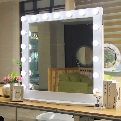 Quadrado de LED iluminado com espelho de Hollywood com alto-falante de música de lado único