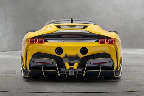 SF90 Ferrari Body Kit MSY Style Carbon Fiber Rear Bumper Lip Spoiler Side Skirt
