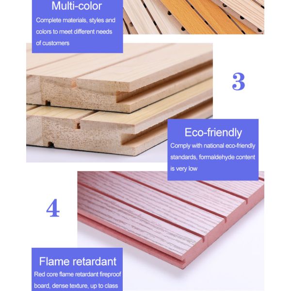 Wooden Acoustic Panels Fireproof Ceramic Aluminum Perforated Solid Wood Multi-Layer Conference Room