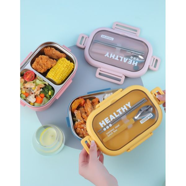 Металлическая коробка с обедом для бенто из нержавеющей стали