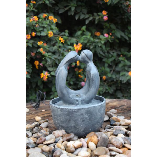Home Decoration Cast Stone Fountains Small Abstract Figure Nude Couple Water Fountain