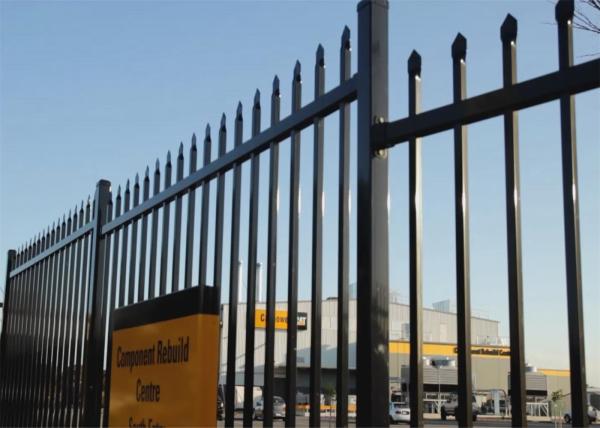 Garrison Fence Heavy Duty Garrison Fence 1800mm height x 2400mm length stain black spear top fence