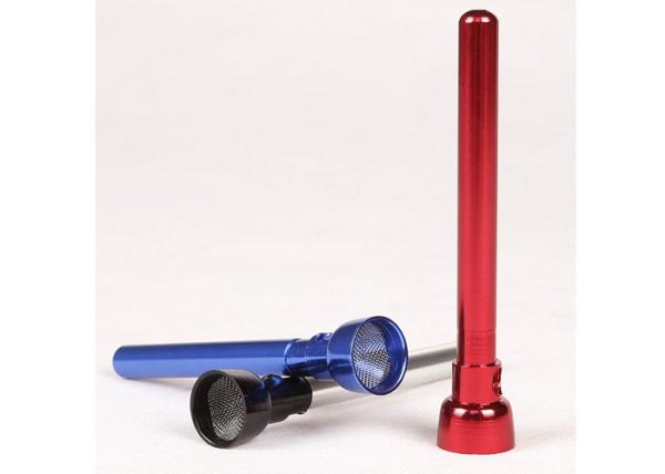 Red Black Small Metal Tobacco Pipe , Hookahs Straight Tube 72mm Length