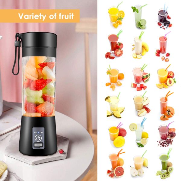 Silicone PC Electric Mini Ice Bottle Blender Home USB 2/4/6 Blades Juicer Cup Machine