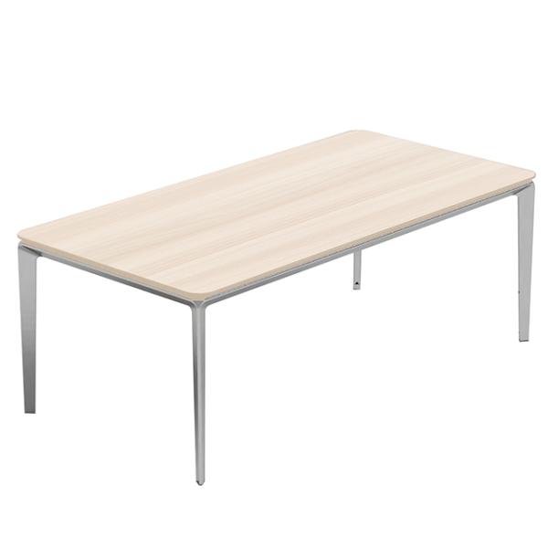 Mesa de café con pie de fundición de aleación de aluminio con cable, espacio de oficina, mesa de té de negociación