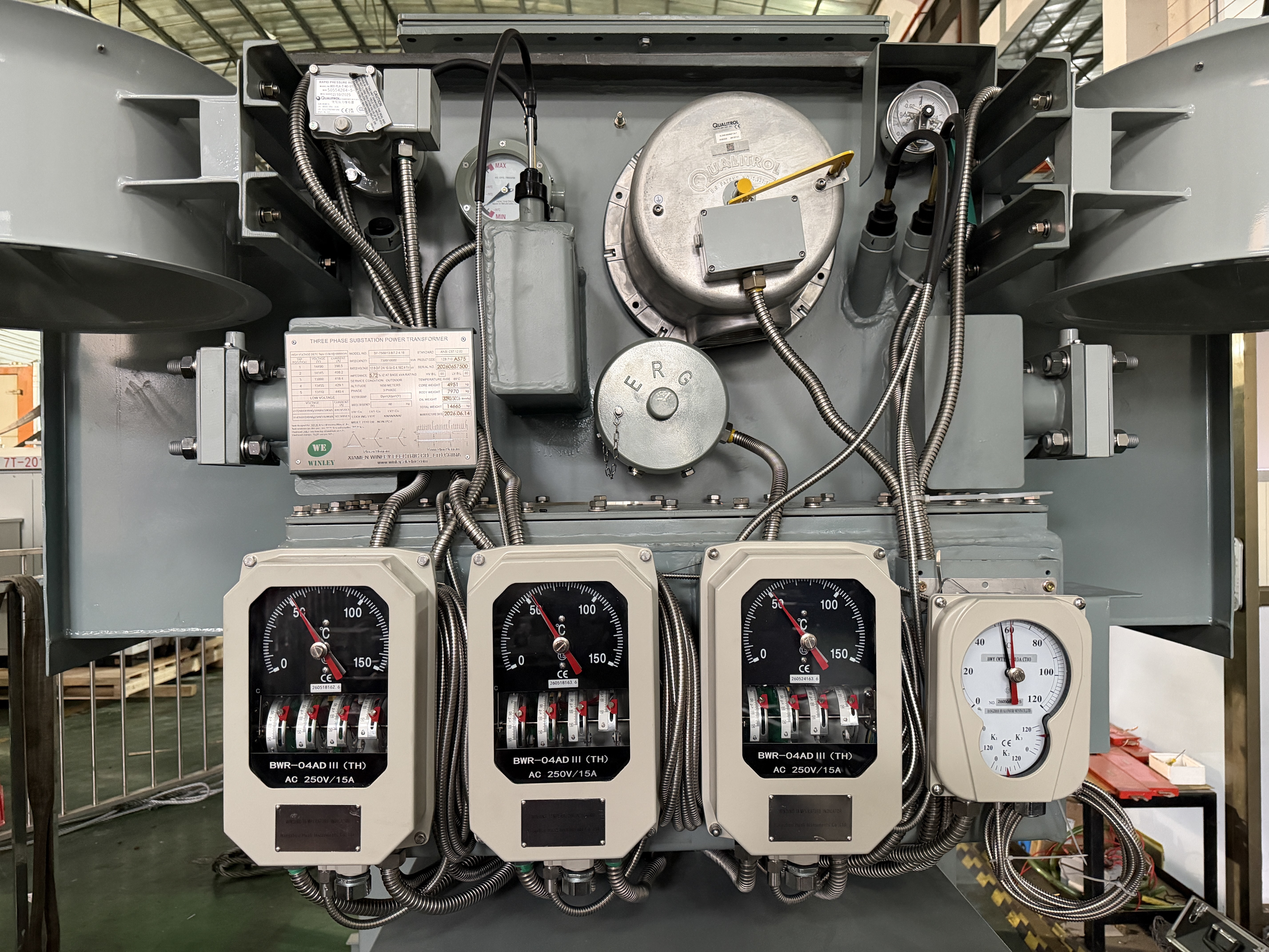 7500/10000kVA Three Phase Substation Power Transformer Dual Secondary 13800V to 7200Y/4160V ＆ 4160Y/2400V MIDEL 7131 Synthetic Ester Fluid ANSI IEEE Standards