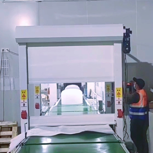Blue / Red Space Saving Garage Door High Speed For Equipment Operation Corridors