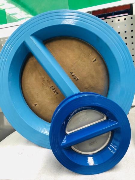 Design Api 594 Industrial Retainerless  Ductile Cast Iron Wafer Dual Plate Non Return Check Valve