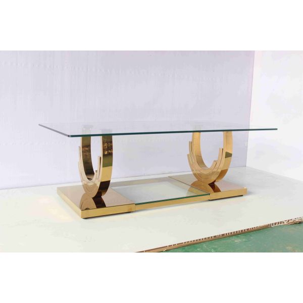 Ti Gold Base en forme de U Ensemble de table basse 2 pièces Meubles de maison de salon