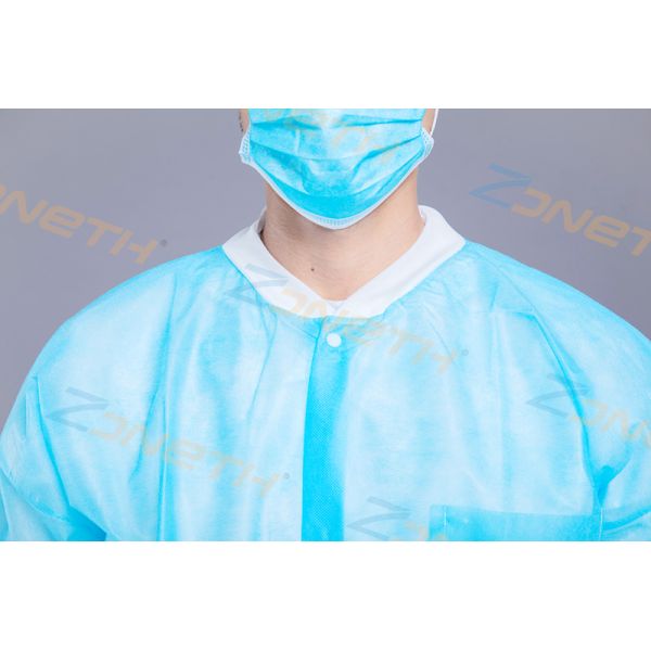 PP Knit Cuffs 65gsm Disposable Laboratory Coats