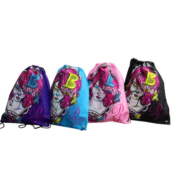 Colorful 75g Unwoven Drawstring Back Bag, Non Woven Carry Bag For Advertising, Gift