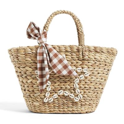 Cubeta natural Straw Bag da bolsa de Tote Bag Little Girls Basket da praia das crianças feitas sob encomenda do verão