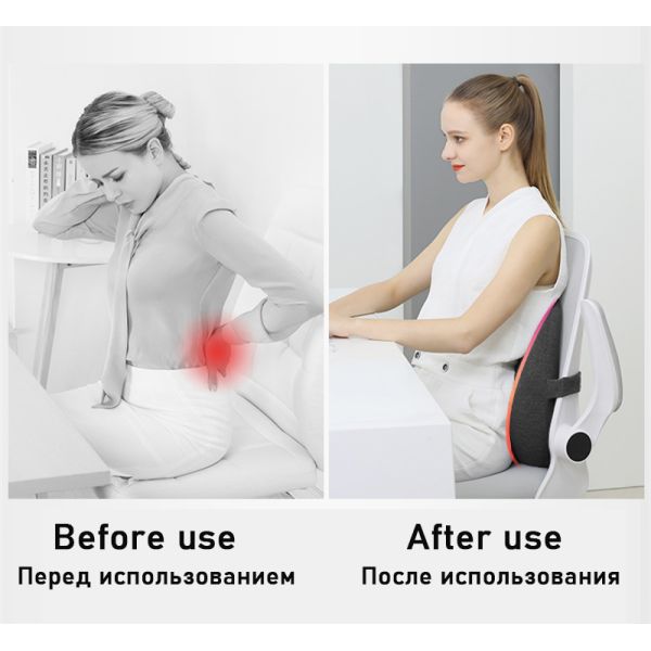 Office Chair Cushion Sets with Memory Foam Lumbar Support and Removable Knitted Cover