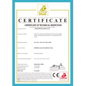 SHAHE BIYOUTE GLASS CO.,LTD Сертификации