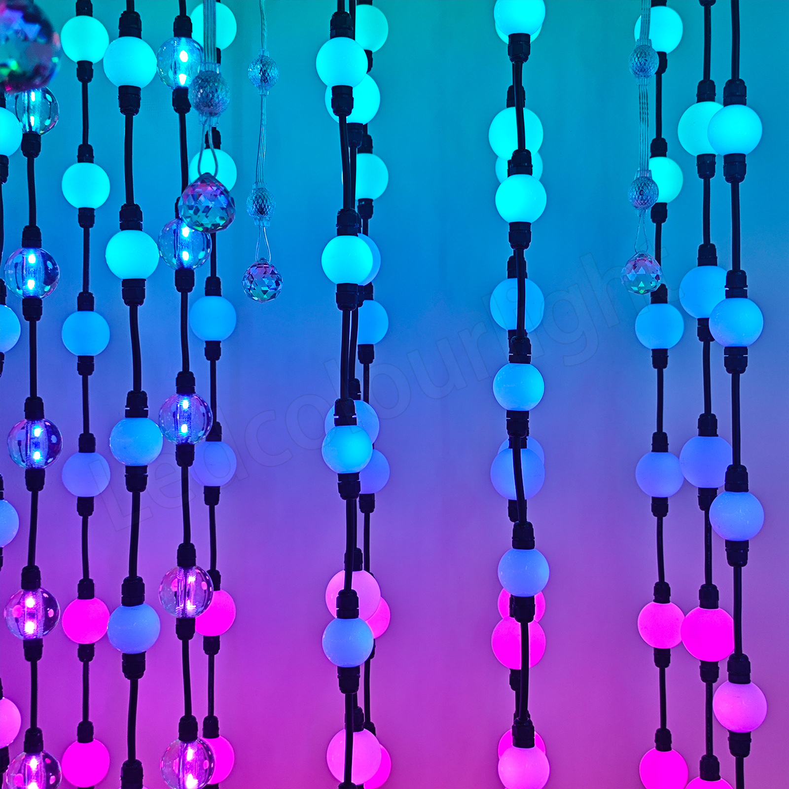 Event Wedding Lighting DMX512 RGB 50mm Milky White Acrylic 3D Ball Light String