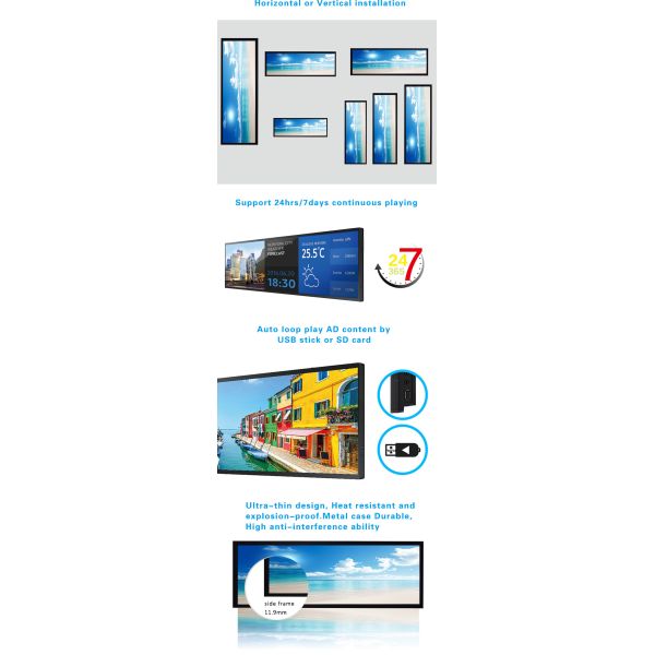 Exposição do Lcd do brilho alto de 38 salões de exposição da polegada, exposições ultra largamente esticadas de Android de 38 polegadas