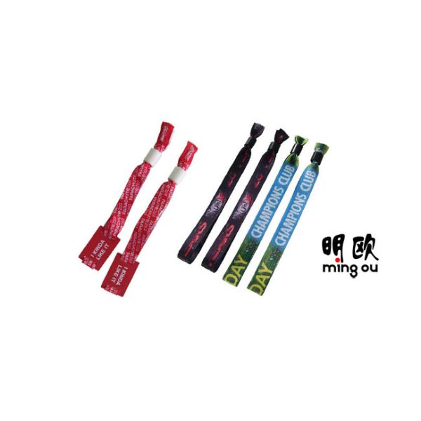 Paper Logo Sheet Pparty Entry Bracelets , Personalized Fabric Wristbands For Fundraisers