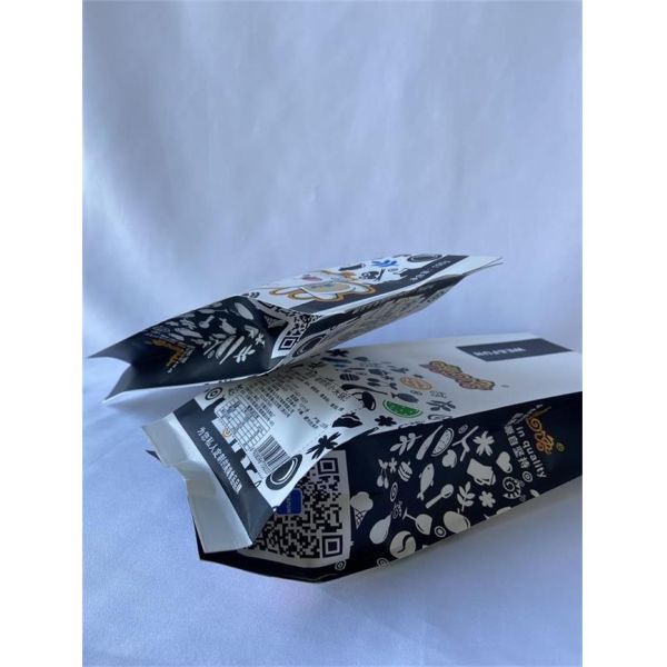 ISO Side Gusset White Kraft Paper Pouches Plastic Laminated Eco Friendly