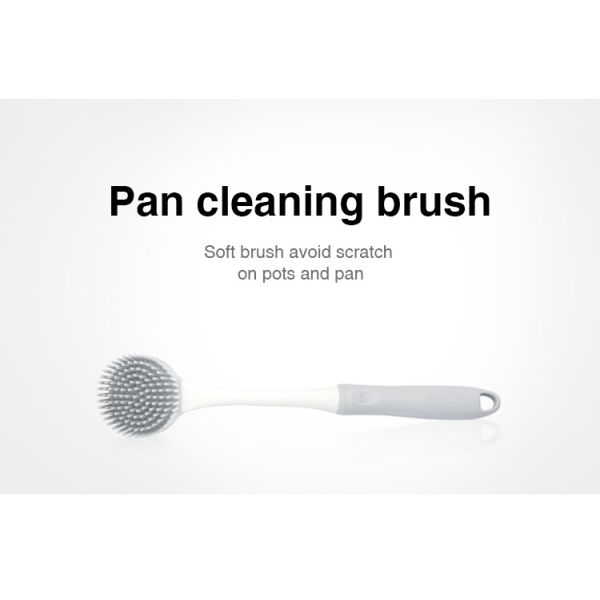 Двойная бортовая щетка чистки кухни, серая щетка чистки с пластиковой головой руки ТПР