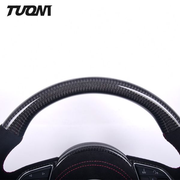 Genuine Carbon Fiber Alcantara Leather Audi Steering Wheel With Knobs