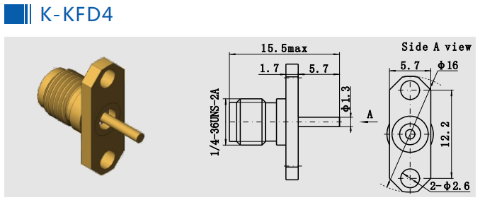 Straight K2.92mm Male Stainless Steel RF Connector for MF540A Cable