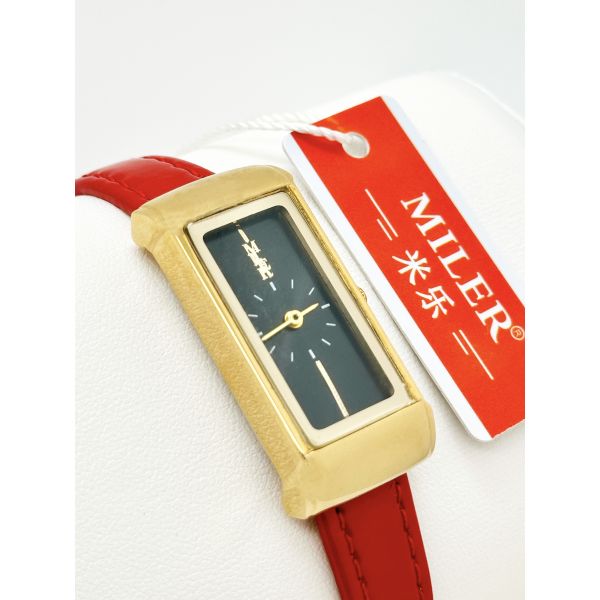 Красный кожаный ремень Леди кварцевые часы Мода кварцевые кожаные ремни наручные часы