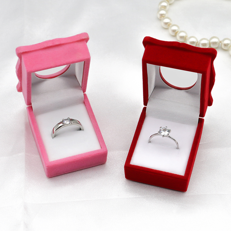 Necklace Earrings Rings Bracelet Custom Velvet Jewelry Box Hinged Velvet Gift Box