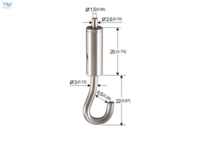 Samll Size Nickel Color Brass Lock Cable Grippers With Steel Hook For Suspend LED Panels