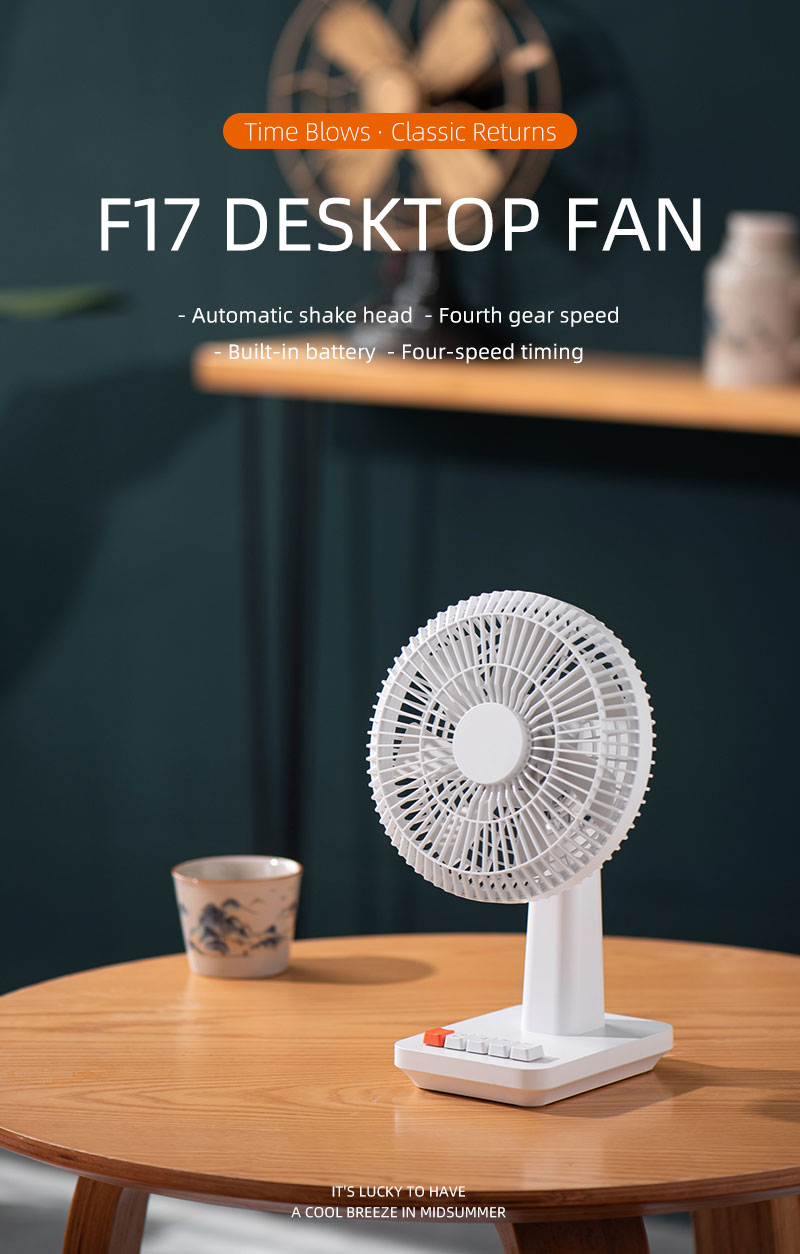 FUSMLI 2025 Usa Wholesale Supply Portable Fan 4000mah Summer Camping Desk Rechargeable Fan with an oscillating head