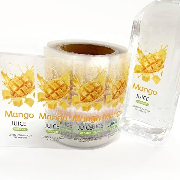 Custom Label Printing Waterproof Juice Bottle Packaging Printing Service Sticker Labels for Bottles Transparent Drink