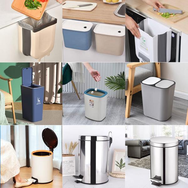 15L Platinum Push Top Trash Can Eco Garbage Can With Push Lid